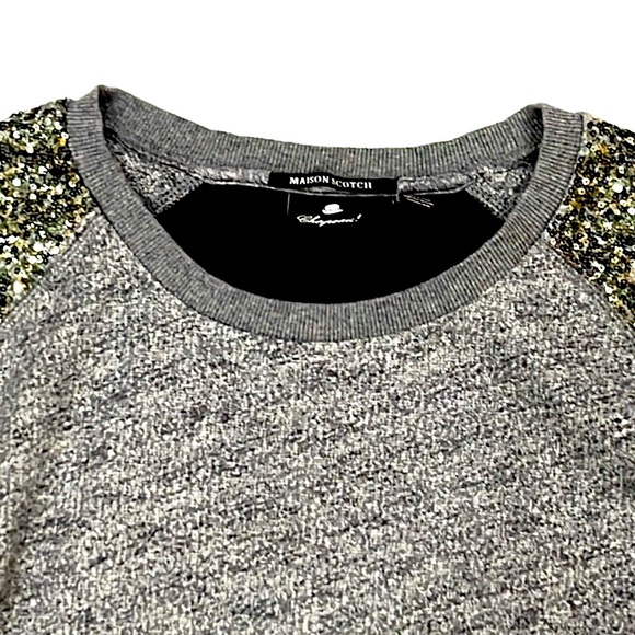 Maison Scotch Chapeau Mixed Media Sequin Sweatshirt - Picture 2 of 10